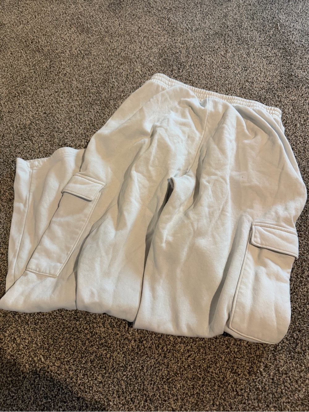 Light Beige Cargo Sweatpants - Picture 3 of 4